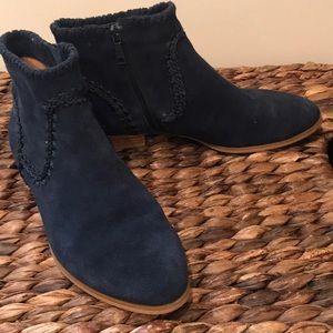 Jack Rogers “Gemma” Ankle Boots in Navy Blue